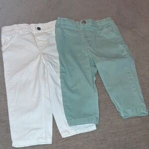 Kids' White and Green Pants